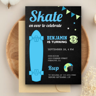 Kinder-Skateboard-Geburtstagsfeier Einladung