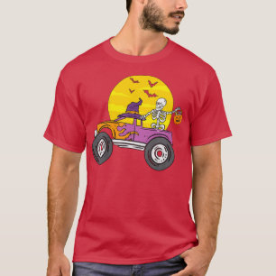 Kinder Skelett Monster Truck Mond Süßigkeiten Klei T-Shirt