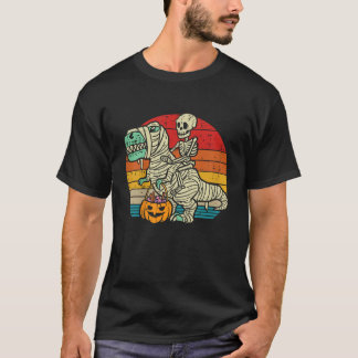 Kinder Skelett Reit Dino Mumie Retro Kleinkind Jun T-Shirt