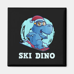 Kinder Skifahren Kinder Ski Dino Lustiger Skifahre Magnet