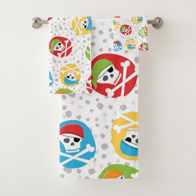 Kinder Skulls Party Pirate Badetuch Set (Insitu)