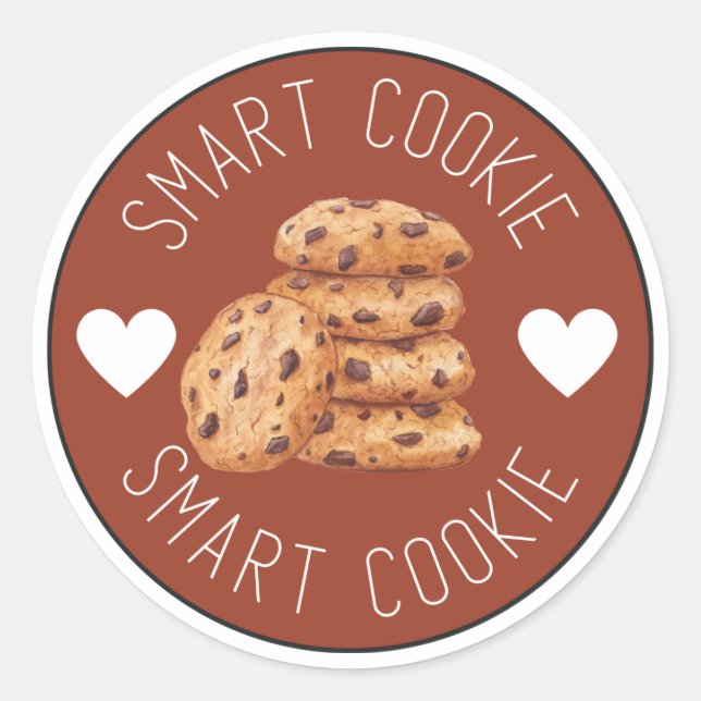 Kinder Smart Cookie Motivierend Zazzle Runder Aufkleber (Vorderseite)