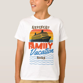 Kinder Sonnenuntergang Familie Kreuzfahrt Orange P T-Shirt