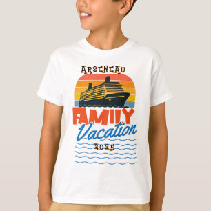 Kinder Sonnenuntergang Familie Kreuzfahrt Orange P T-Shirt