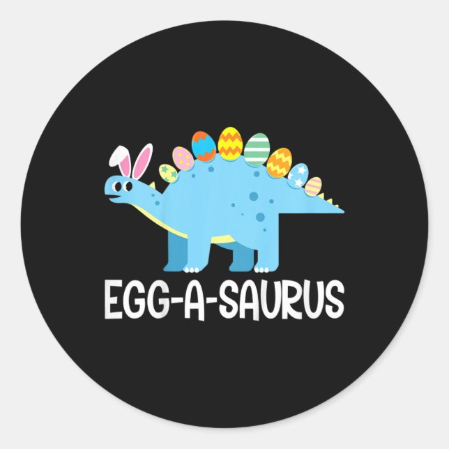 Kinder Spaß Eggasaurus Dinosaur Ostereier Jagen Ki Runder Aufkleber (Vorderseite)