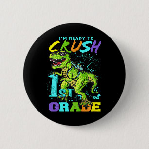 Kinder Spaß Erste Klasse T-Rex T-Shirt Button