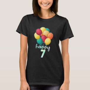 Kinder Spaß glücklich 7 Jahre alt farbenfrohe Ball T-Shirt