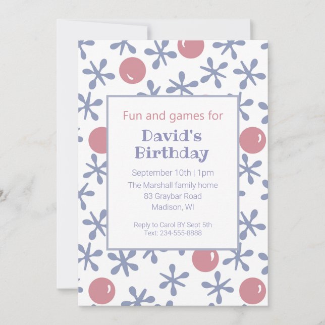 Kinder Spaß Jack Spiel Geburtstag Einladung (Vorderseite)