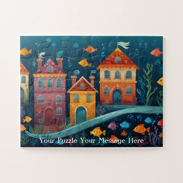 Kinder spaß Unterwasser-Stadt-Puzzle  (Horizontal)