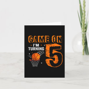Kinder Spiel On I m Turning 5 Basketball 5. Geburt Karte