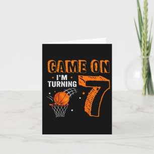 Kinder Spiel On I m Turning 7 Bysketbyll 7. Geburt Karte