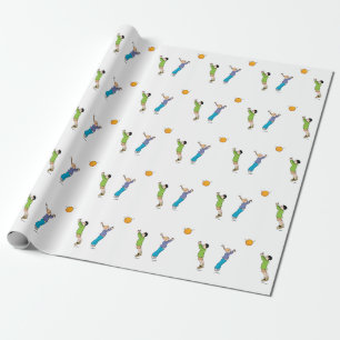 Kinder spielen Ball Geschenkpapier
