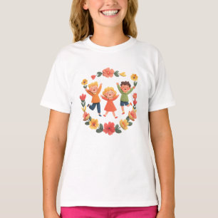 Kinder spielen mit Blumen – Spaß bei der Naturspie T-Shirt