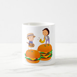 Kinder spielen Musik auf Riesenschändlerinnen Kaffeetasse