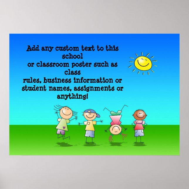 Kinder spielen Personalisiertes Klassenzimmer-Post Poster (Vorne)