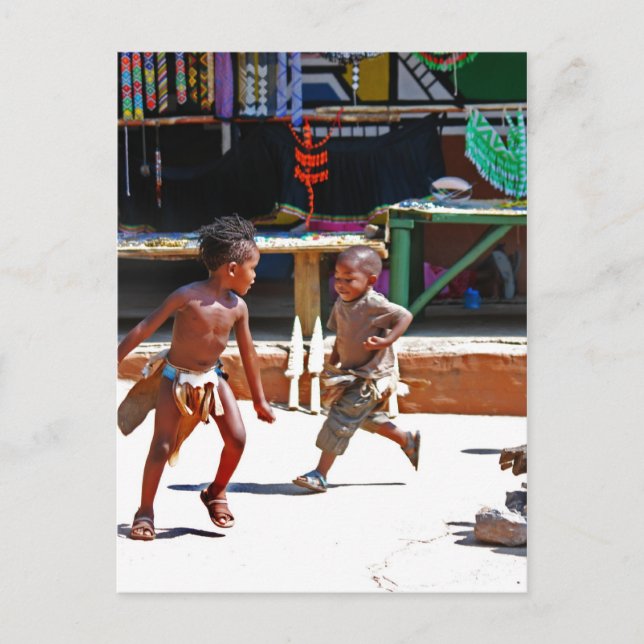 Kinder spielen postkarte (Vorderseite)