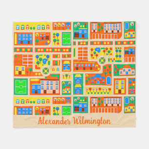 Kinder spielen Stadt Fleecedecke