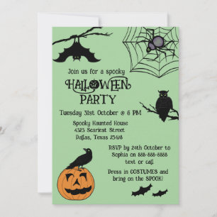 Kinder spooky Spider Halloween-Party Einladung