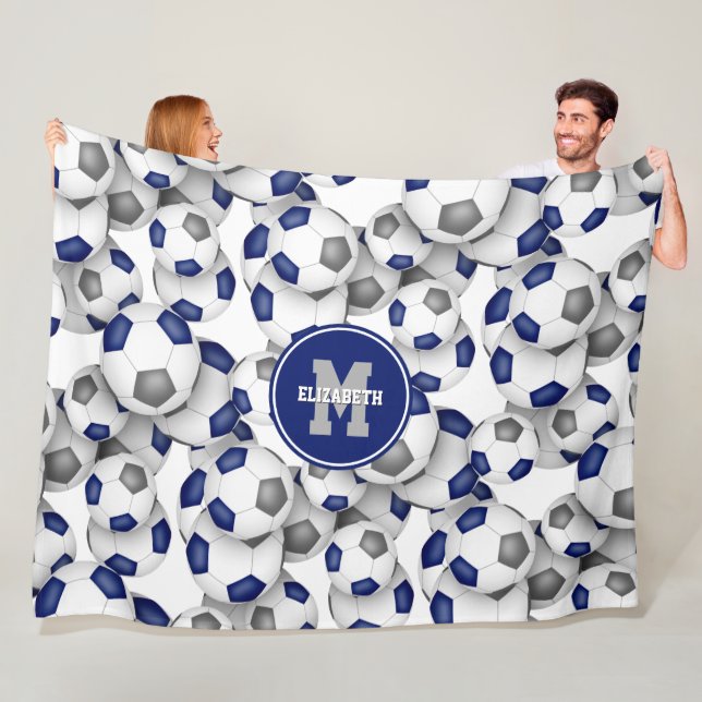 Kinder-Sportzimmer Blau-graue Fußballmannschaftsfa Fleecedecke (Beispiel)