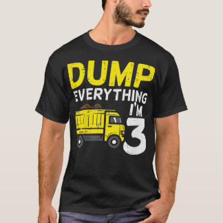 Kinder springen alles im 3 LKW Drei Jahre alt 3r T-Shirt