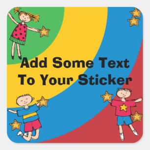 Kinder springen Sticker