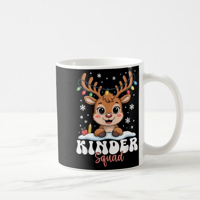 Kinder Squad Reindeer Christmas Lights Cute Winter Kaffeetasse (Rechts)