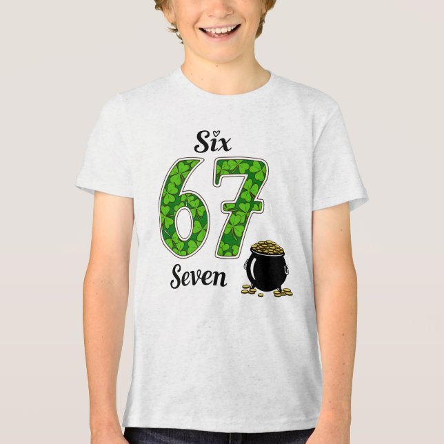 Kinder St.Patrick’s Day Sechs Sieben Tri-Blend Shirt (Vorderseite)