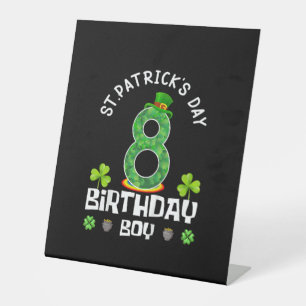Kinder St. Patrick's Day Birthday 8. 2015 T - Shir Sockelschild