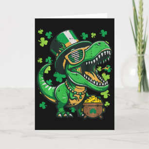 Kinder St. Patricks Day Dinosaur Saint Pattys Trex Karte