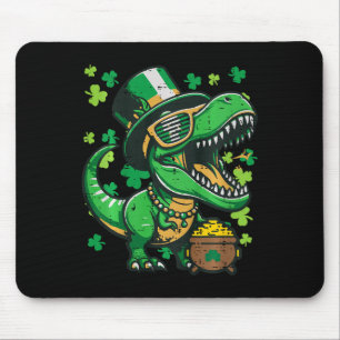 Kinder St. Patricks Day Dinosaur Saint Pattys Trex Mousepad