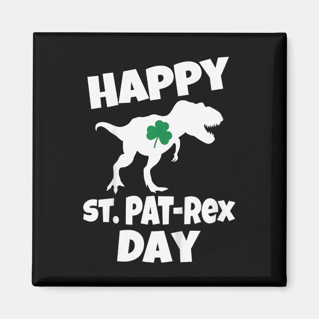 Kinder St. Patricks Day Dinosaurier T-Rex Lustiger Magnet (Vorne)