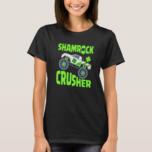 Kinder St Patricks Day for Monster Truck Lover Boy T-Shirt (Vorderseite)
