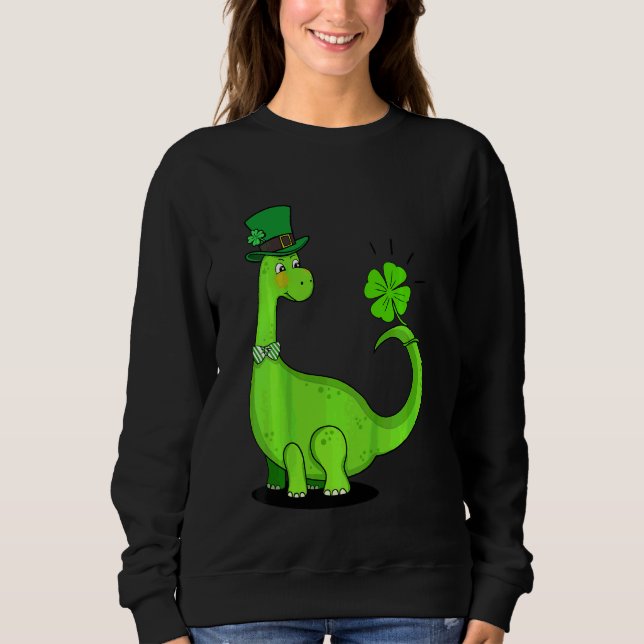 Kinder St Patrick's Day Trex Dinosaur Irish Boys K Sweatshirt (Vorderseite)