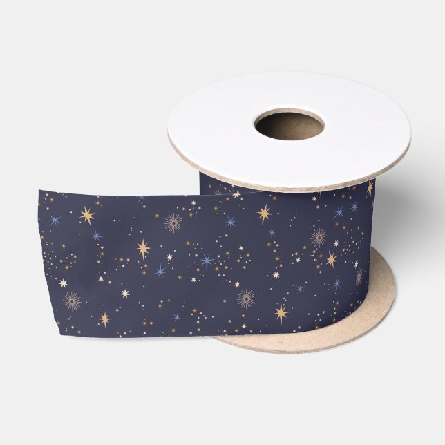 Kinder Starry Night Sky Stars im Weltraum Multicol Satinband (Spule)