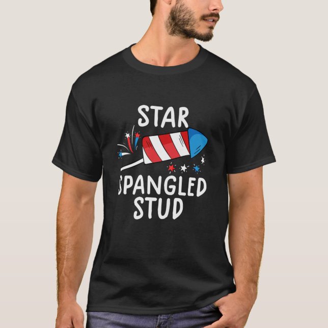 Kinder Stern Spangled Stud T Funny 4. Juli s für T-Shirt (Vorderseite)