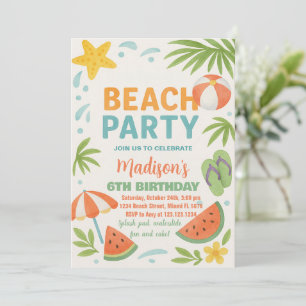 Kinder Strand Geburtstag Einladung & Dekoration