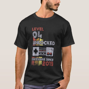 Kinder Stufe 4 Unverriegelter Gamer 4. Geburtstag T-Shirt