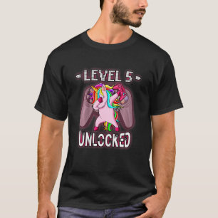 Kinder Stufe 5 Entsperrtes Rosa EinhornGamer 5 T-Shirt