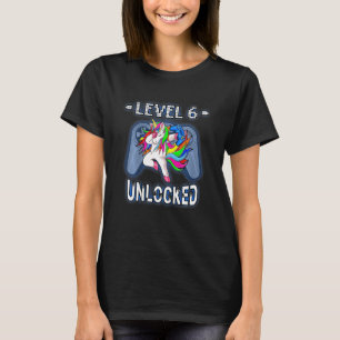 Kinder Stufe 6 Entsperrte Schläuche Einhorn Gamer T-Shirt