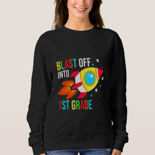 Kinder stürzen sich in den ersten Schulgang - Schu Sweatshirt