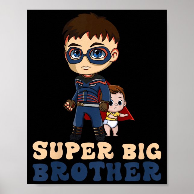 Kinder Superheld Super großer Bruder älterer Brude Poster (Vorne)
