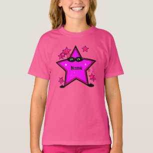 Kinder Superhero Star Girls Wow Pink T - Shirt