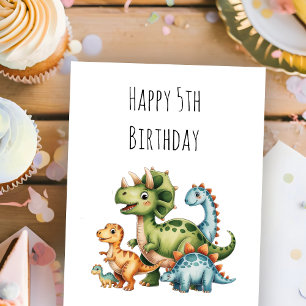 Kinder süße personalisierte Dinosaurier-Geburtstag Karte