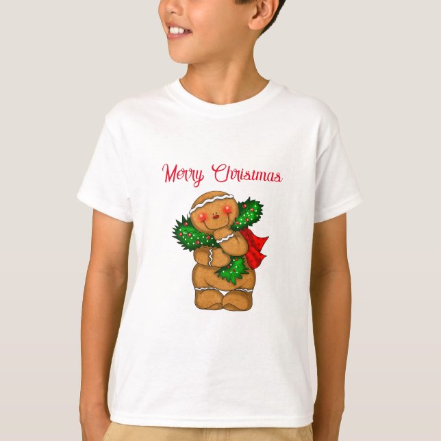 Kinder T - Shirt Holiday Gingerbrei Person (Vorderseite)