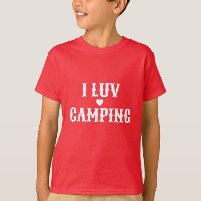 Kinder T - Shirt I Luv Camping (Vorderseite)