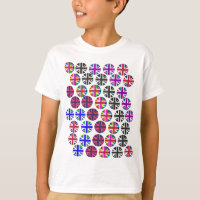 Kinder T-Shirt. Jack/Flaggen mit mehrfarbiger Gewe