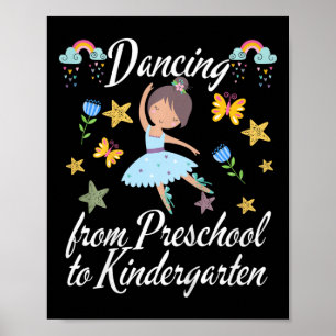 Kinder tanzen in Kindergarten Ballerina Preschool Poster
