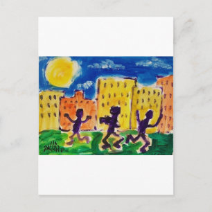 Kinder tanzen von Piliero Postkarte