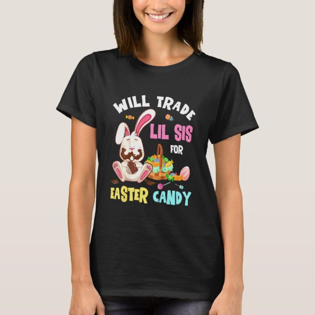 Kinder tauschen die Schwester des Osterhasen T-Shirt (Vorderseite)
