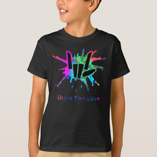 Kinder teilen Liebe Merch S und Young359 T-Shirt (Vorderseite)